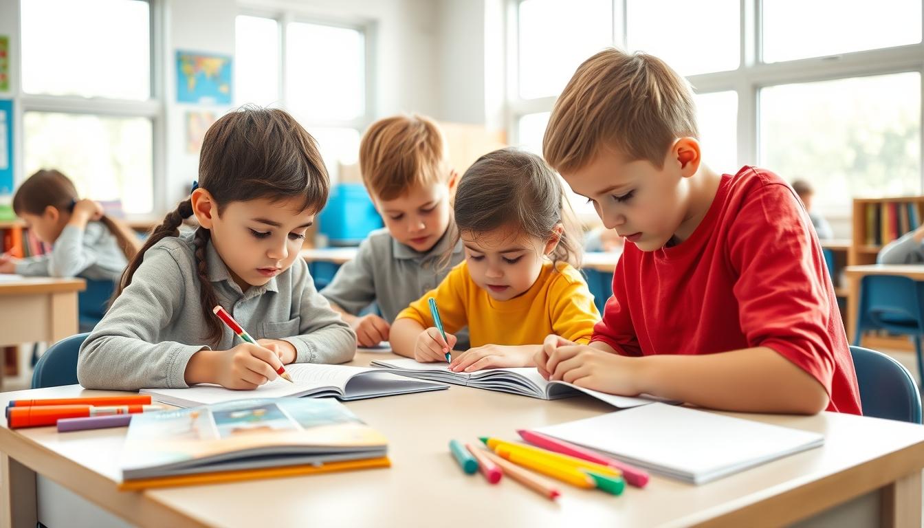 Student using learning strategies while studying